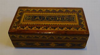Antique English Tunbridge Ware Matches Box / Vesta c.1870