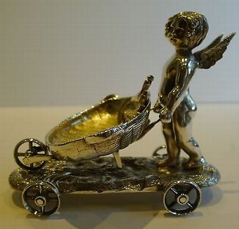 Charming Antique English Novelty Table Salt - Figural, Cherub