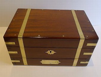 Antique Military / Campaign Style Jewelry Box c.1840