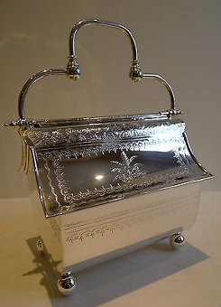 Fabulous Unusual Antique English Biscuit Box / Server c.1880