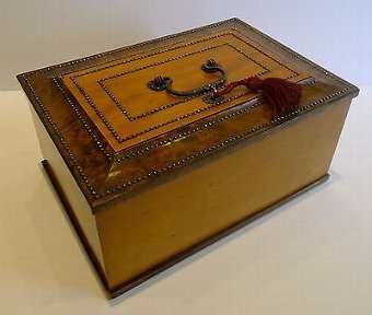 Unusual Antique French Satinwood & Burr Thuya Wood Box c.1820