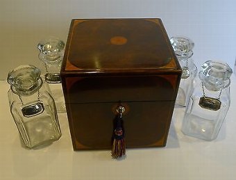Grand Large Antique English Decanter / Drinks Box c.1880