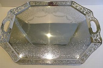 Magnificent Antique English Reticulated Serving Tray by Lee & Wigfull c.1880