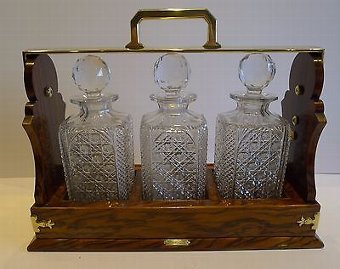 Top Quality Antique English Walnut Cased Betjemann's Tantalus c.1880
