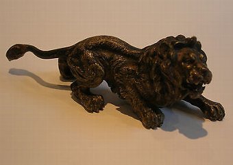 Quality Antique Figural Vienna Cold Painted Bronze Lion c.1900