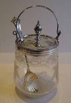 Antique English Engraved Preserve Jar by Mappin & Webb c.1890