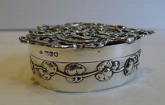 Antique Antique English Sterling Silver Pot Pourri Box by William Comyns