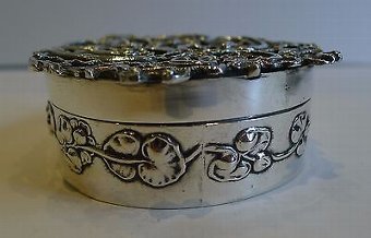 Antique Antique English Sterling Silver Pot Pourri Box by William Comyns