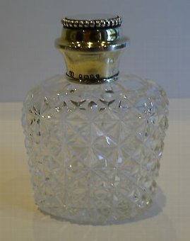 Antique Sterling Silver Topped Scent / Cologne Bottle - 1881