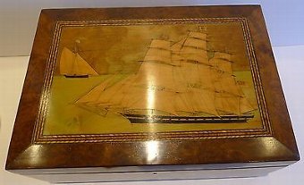 Magnificent Antique English Trinity House Sewing / Jewelry Box c.1870