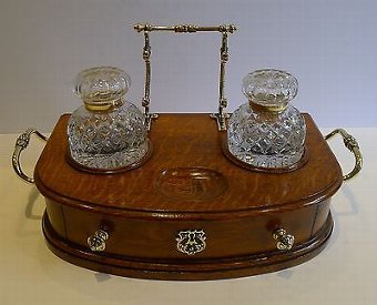 Handsome Antique English Inkstand / Inkwells c.1880