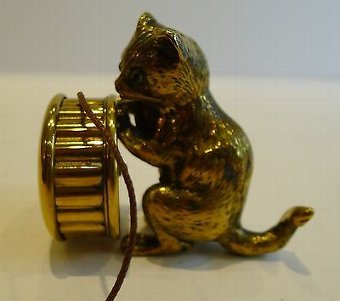 Antique Antique English Figural String / Twine Box - Cat c.1890