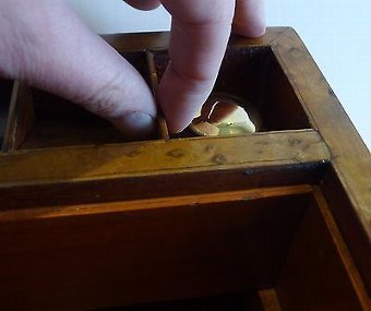 Antique Antique English Birdseye Maple Writing Slope / Lap Desk With Secret Drawers
