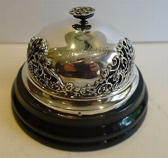 Outstanding Antique English Sterling Silver Counter / Desk Bell - William Comyns