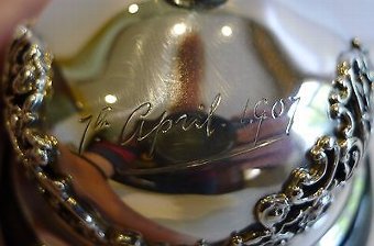 Antique Outstanding Antique English Sterling Silver Counter / Desk Bell - William Comyns
