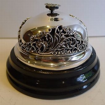 Antique Outstanding Antique English Sterling Silver Counter / Desk Bell - William Comyns