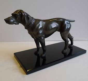 Antique English Bronze Model of a Dog - Pointer c.1910