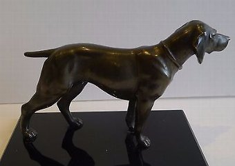 Antique Antique English Bronze Model of a Dog - Pointer c.1910