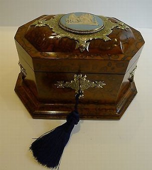 Rare & Grand Antique English Tea Caddy by Asser & Sherwin, London c.1860
