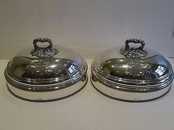 Antique Pair George III Old Sheffield Plate Food Domes by Samuel Mearbeck c.1815
