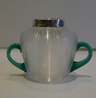 Unusual Antique English Threaded Glass Match Strike - 1907