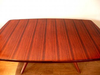 1950s Gordon Russell (Danish Style) Rosewood Dining Table + 8 Leather Chairs for Recovering