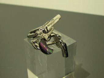 Vintage Gentleman's Novelty Revolver Gun Cufflinks
