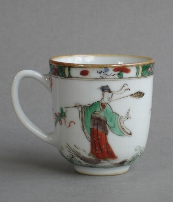 Antique Chinese export famille verte coffee cup Yongzheng