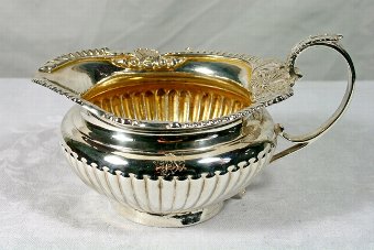 Antique Fine Victorian Sterling Silver Reeded 4 Pce Tea Service Elkington London 1893-5