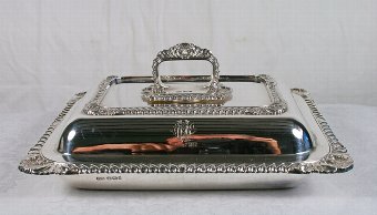 Antique Very Fine Pair Sterling Silver Entree Serving Dishes Atkin Sheffield