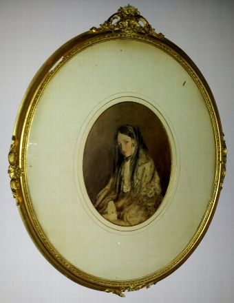 Victorian watercolour of a lady