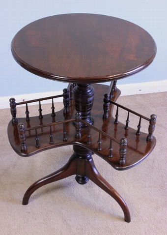 Antique Mahogany Table With Book Holder Under