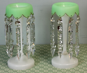 Pair Antique Mantle Lustres.