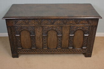 Antique Oak Coffer, Blanket Chest.