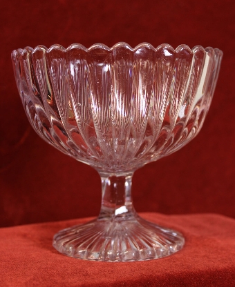 Antique Edwardian Pressed Glass Sugar Bowl,