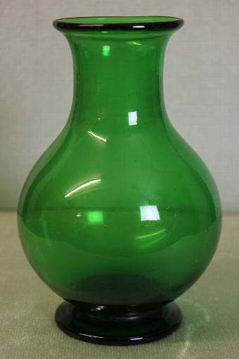 Antique Edwardian Green Glass Vase
