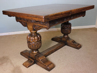 Antique Oak Refectory Draw Leaf Dining Table