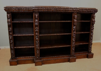 Antique Victorian Open Bookcase