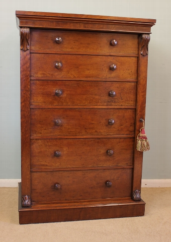 Antique Victorian Mahogany Wellington Chest of Drawers