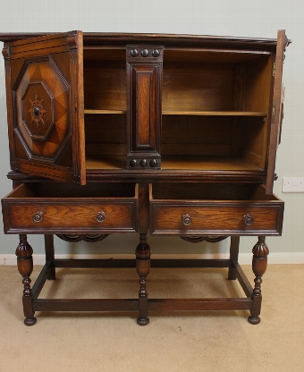 Antique Antique Oak Side Cabinet / Cupboard
