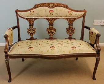Antique Edwardian Inlaid Sofa Settee