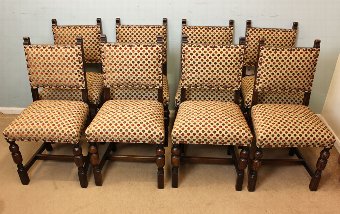 Set Eight Antique Country Dining Chairs