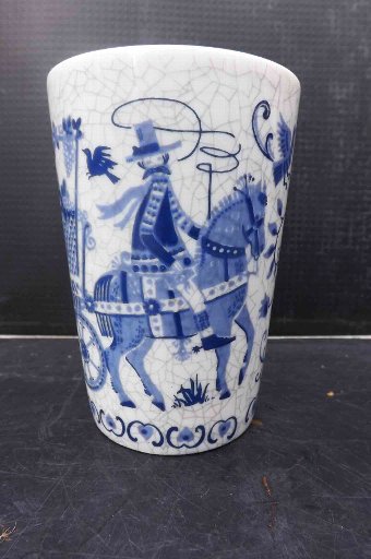 blue & white transfer tumbler
