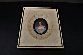 Georgian minature painting of French Lady of Society in FAUX French Ivorian