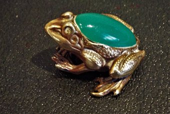 Victorian Gold and Jade Frog