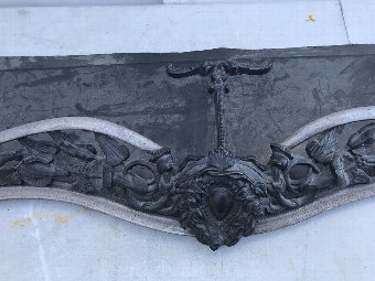 Antique Early Iron Fender With Irons Colebrookdale Styled 