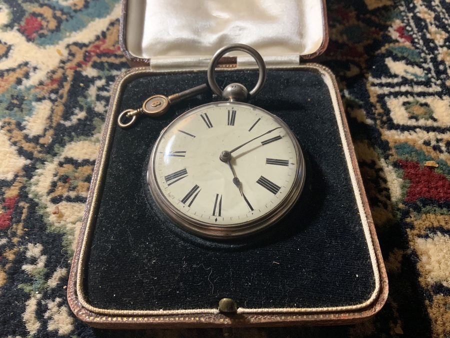 Pocket watch solid silver cased