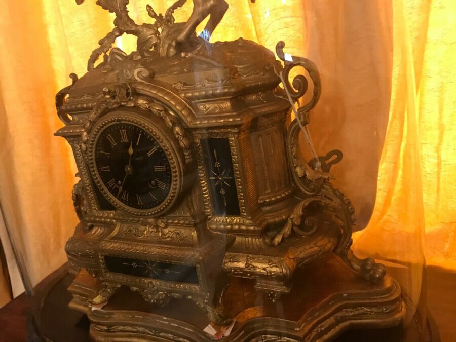 Antique Sultan of the Ottoman Empire Clock under glass dome