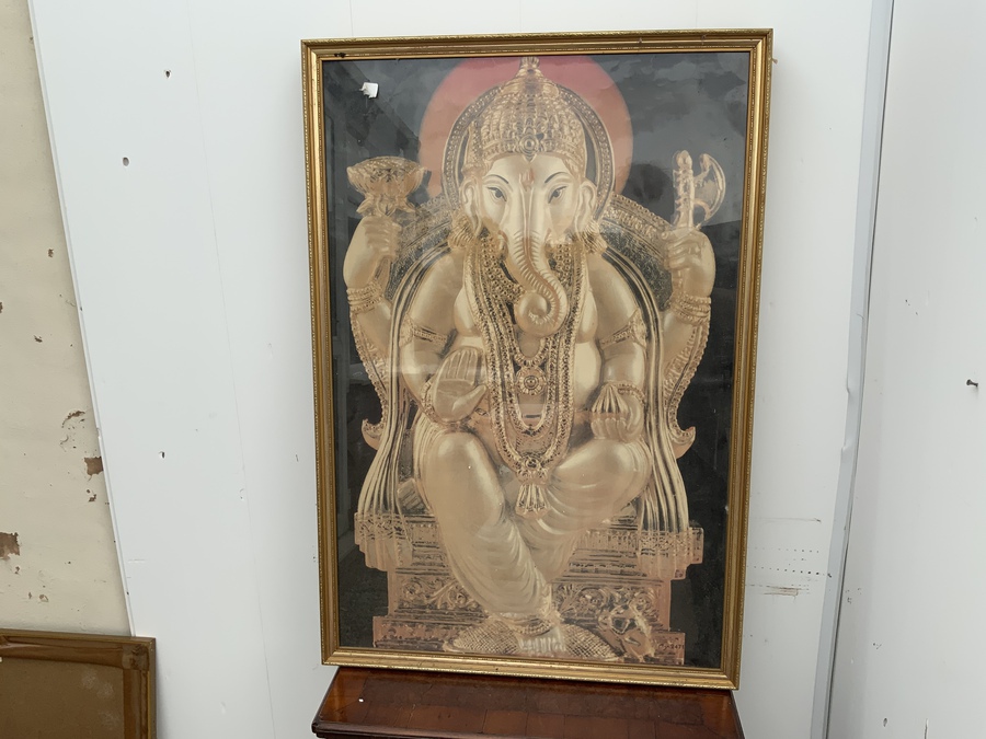Antique Set of five Indian Hindu Gods pictures
