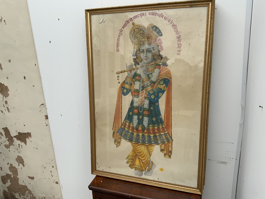 Antique Set of five Indian Hindu Gods pictures